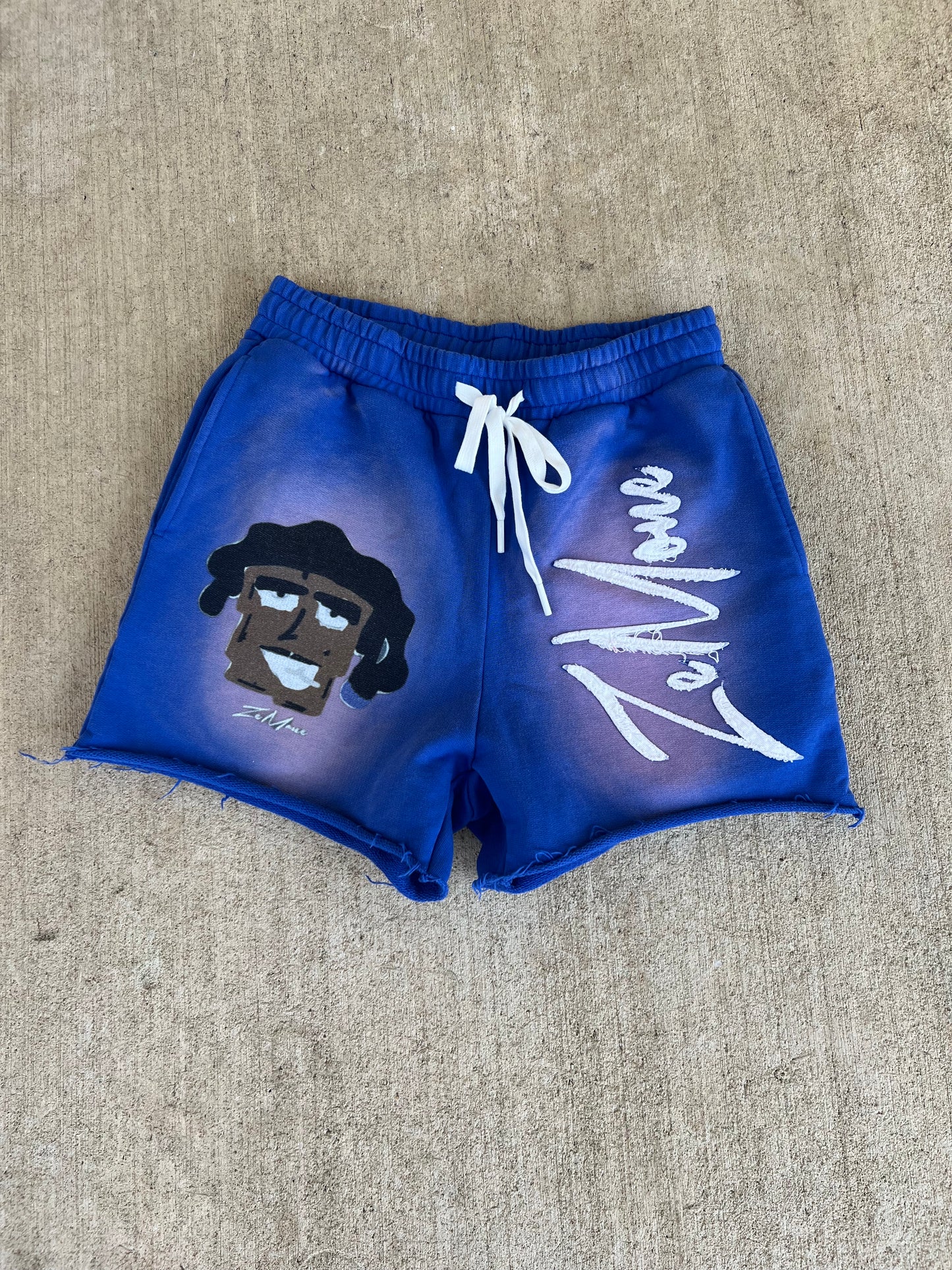 ZéMone Acid Washed “Face Card” Shorts